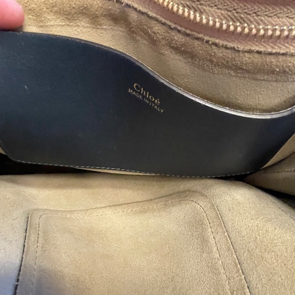 Chloe Black and Gold Shoulder Bag with Suede Finish - Picture 3 of 5